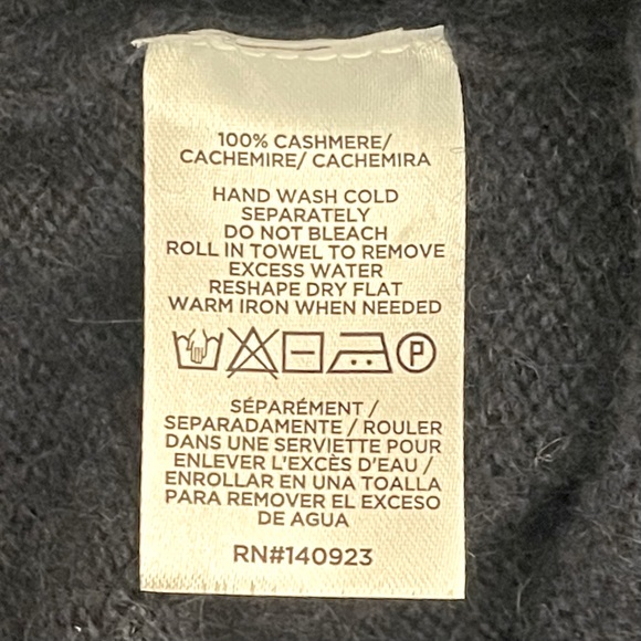 Loft Relaxed Cashmere Sweater XS Navy Blue Crew Neck Boxy Lightweight Luxe Soft - Picture 10 of 11